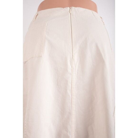 Zara Womans Midi Skirt Size XL Cream Beige Asymmetric Hem 4764/402 NWT - Picture 5 of 7